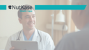 A smiling doctor holding a tablet speaks with a patient, with the NutKase Health Care logo displayed above.