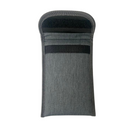 Grey cellphone pouch with flip cover for phone- free environment.