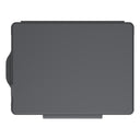 Front view of the NutKase tablet keyboard case without an iPad, shown on a white background to highlight the case’s layout, keyboard, and stand structure