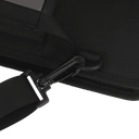 Black plastic swivel clasp connected to a D-ring on a NutKase Rugged Ntlon Pro Big Pocket showing the strap attachment point.