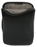 Portrait view of open black NutKase laptop bag showcasing interior compartments and visible NutKase logo.