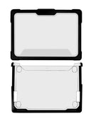 Black and clear protective case for a tablet on a white background