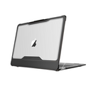 Side view of MacBook in NutKase protective case, shown half open on a white background to highlight slim profile and edge protection