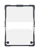 Black protective case for a tablet on a white background