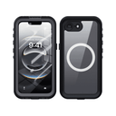 iPhone case with clear back and black edges on a white background