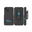 A black rugged iphone case with a slide-in clip design and KP Health logo