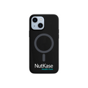 A black matte silicone iPhone case with magsafe and logo of NutKase Health Care 