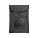 Black tactical nylon pouch with flap closure featuring an embossed Warhawk-style logo