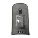 Grey Student cellphone pouch with ID window designed for focused learning and phone-free schools.