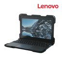 Lenovo 100e Gen3 laptop with rugged shell case displaying a mountain landscape on a white background